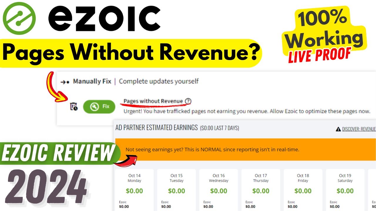 How To Fix Ezoic Pages Without Revenue | Ezoic Review 2024