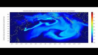 Fukushima Day 174- CEREA simulation map shows dispersion of radioactive cesium-137 in North America