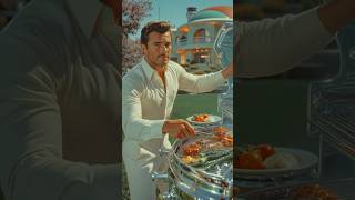 Sunday Barbecue in Retrofuturist American Suburbs #retrofuture #aiart #barbecue