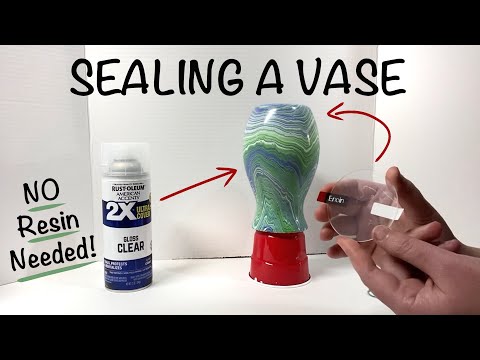 How To Seal A Painted Vase WITHOUT Resin! ~ Finishing An Acrylic Pour Vase