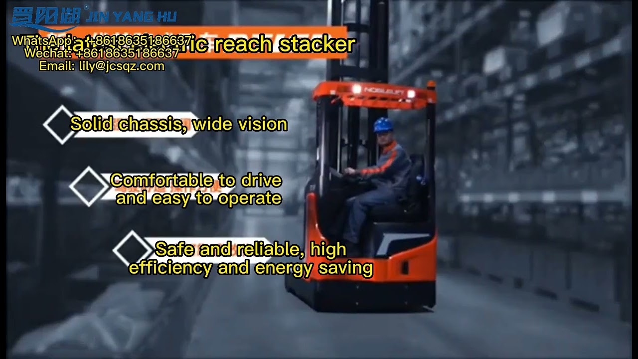 JIN YANG HU Truck Stacker 2 Ton 48V400Ah Seated Type Electric Pallet Stacker Reach Forklift Seated