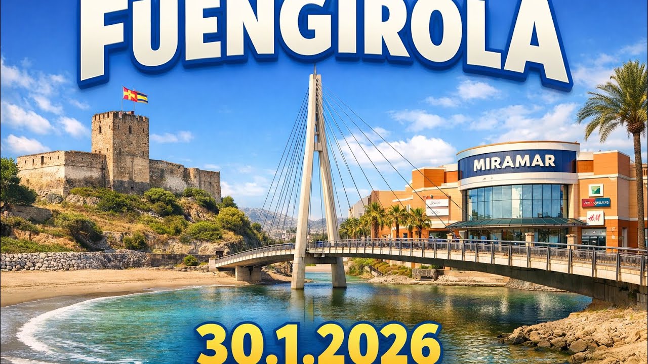 Spain 🇪🇸 Beach Walk from Sohail Castle to Miramar Shopping Center