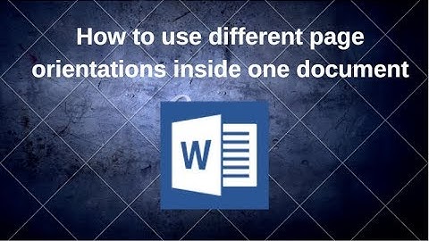 How to use different page orientations inside one document