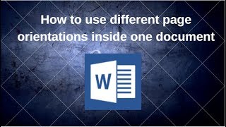 How to use different page orientations inside one document