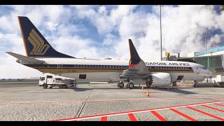 MSFS24 - IFly B38M - Partly Cloudy & Hazy Arrival Into Singapore Changi RW20R - SIAV Group - SQ869