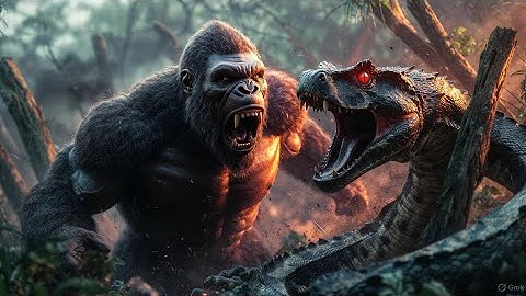 King Kong vs Giant Snake – Epic Jungle Battle | Cinematic Monster Fight” #kingkong #beast  #wildcats