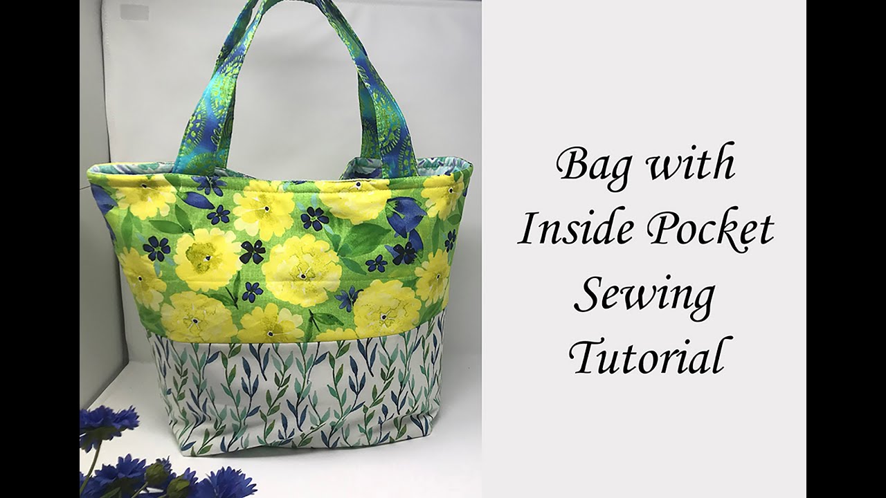 Summer tote bag with zipper pocket sewing tutorial | DIY How to make a ...