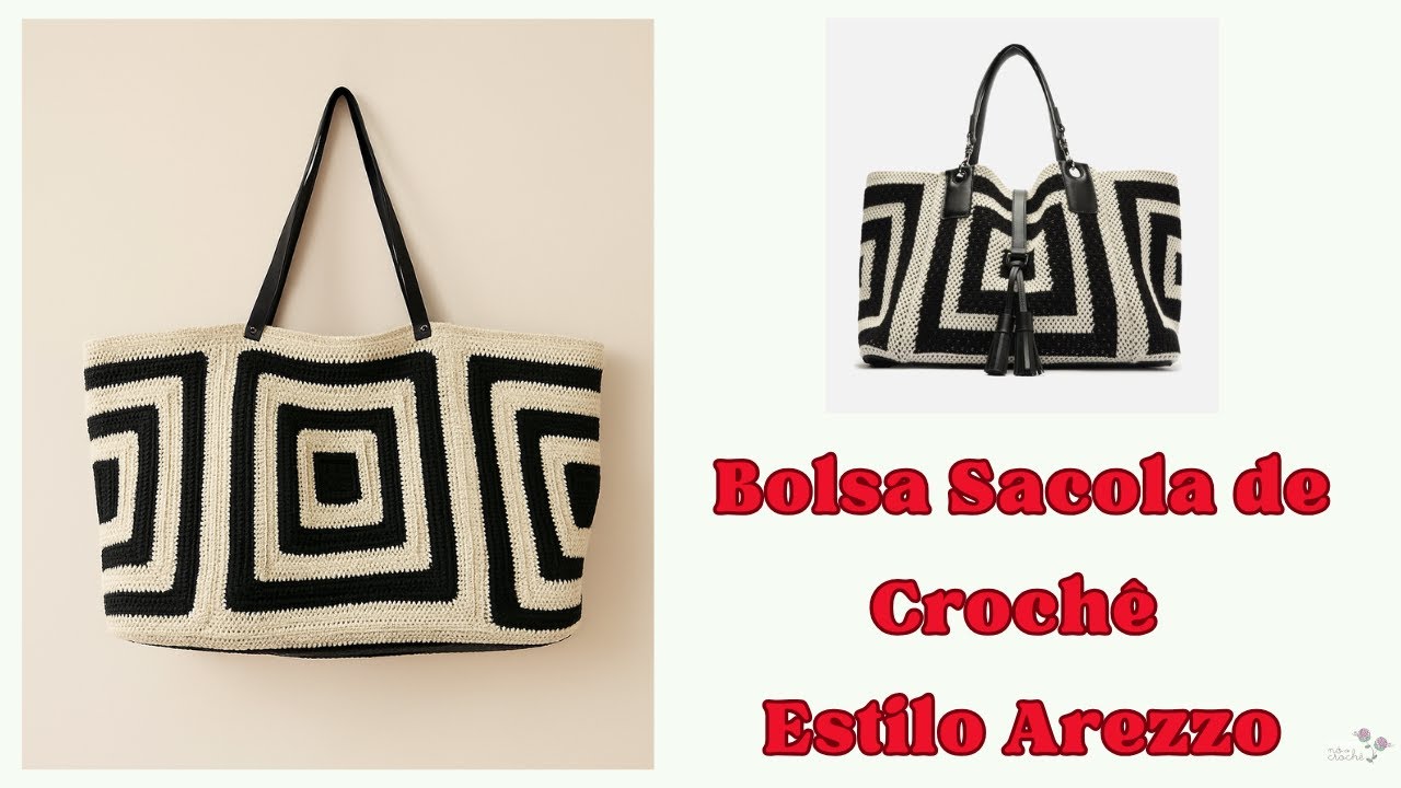 Bolsa Sacola de Crochê Luxo - Estilo Arezzo - Passo a Passo (Fácil e Estilosa!)