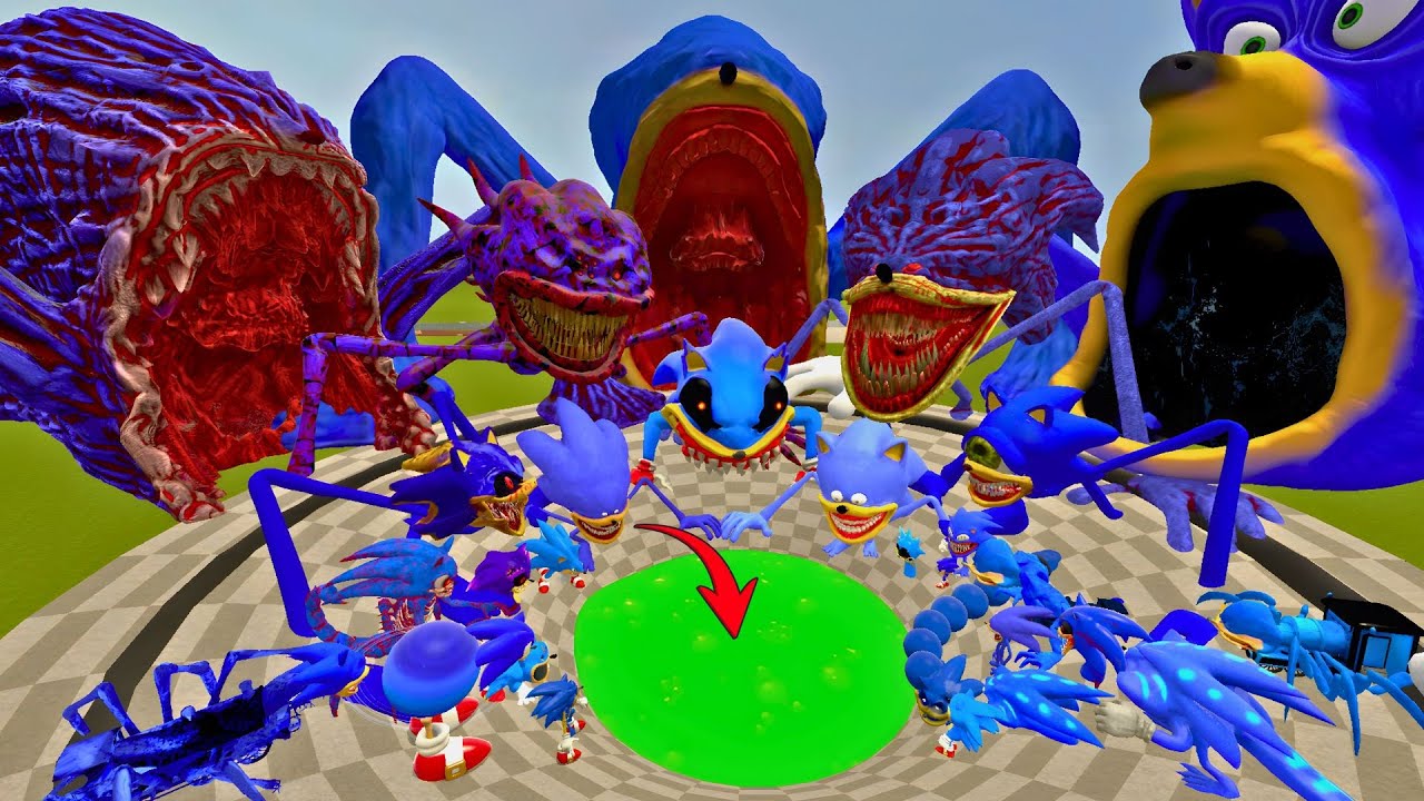 FUNNEL TOXIC SHIN SONIC TAPES EXE FAMILY POPPY PLAYTIME CHAPTER 4 SPARTAN KICK in Garry's Mod !