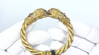 Vidéo: Bracelet "Animal Head" signé LALAOUNIS Or jaune 18k Rubis et Diamants