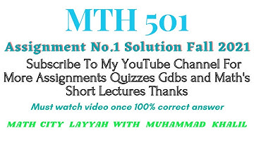 MTH501 Assignment No.1 Solution~ |Fall 2021|