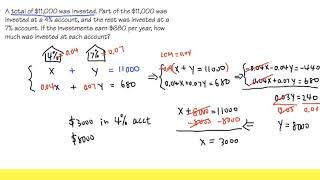 System of Equations Word Problem (Interest & Investment)