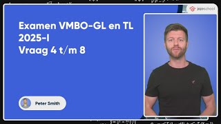 Wiskunde eindexamen vmbo - 2025 tijdvak 1 - Examen wi tl/gl 2025-I vraag 4 t/m 8