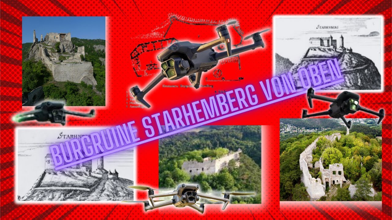 Herbstliche Pracht von oben: Drohnenflug über die Burgruine Starhemberg im Piestingtal/NÖ