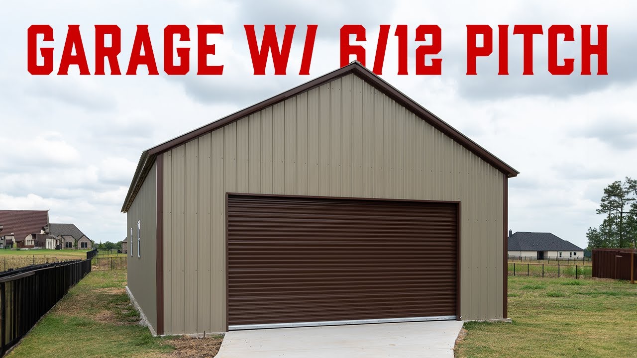 Insulated Metal Garage with 6/12 Pitch | 24 x 50 x 12 Garage | American Steel Carports, Inc. - youtube
