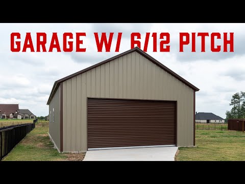 Video Insulated Metal Garage with 6/12 Pitch | 24 x 50 x 12 Garage | American Steel Carports, Inc. - youtube
