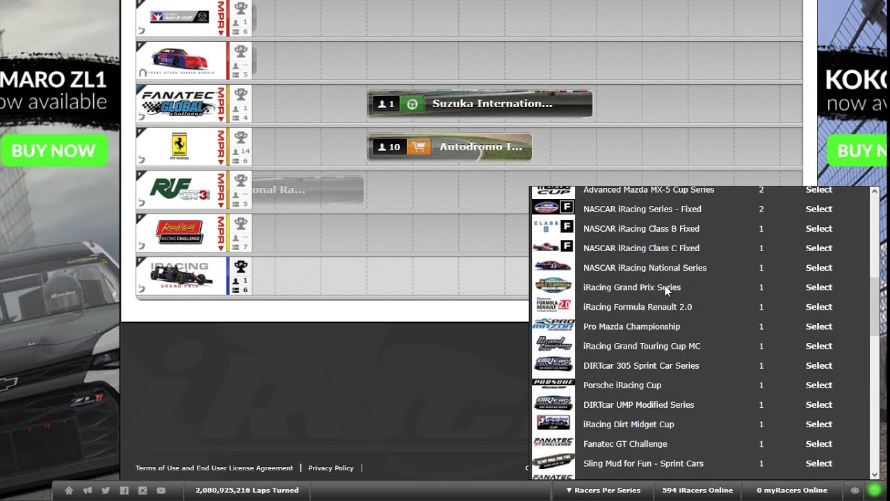 iRacing Chrome Extension Show of Racers Per Series YouTube