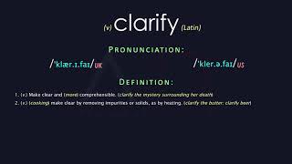 Clarify Meaning And Pronunciation | Audio Dictionary
