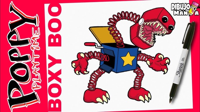 Como desenhar e pintar Boxy Boo Poppy Playtime 