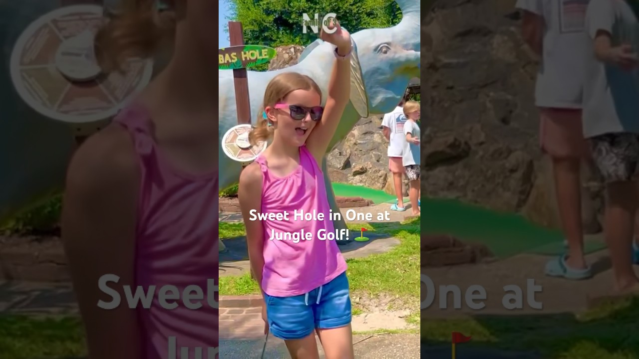 An EASY ROLLING Sweet Hole in One ⛳️ off the Backstop at Jungle Golf! 