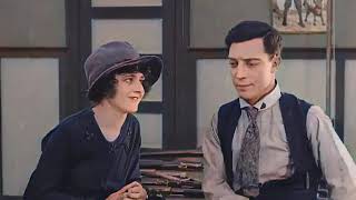 Buster Keaton in The High Sign 1921 - Color (Laurel & Hardy)