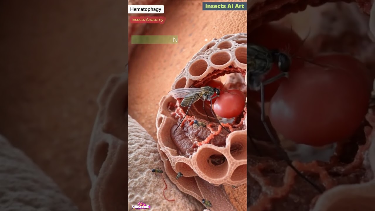 Mosquito Digestive System Animation | Insects Anatomy | Insects AI Art | 05