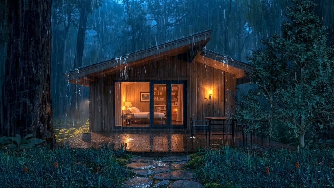 Long Thunderstorm Rain ASMR on Tin Roof | Night Rain Sleep Sounds