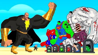 Team HULK & SPIDER MAN, SUPER-MAN vs GIANTS - BLACK ADAM : Returning from the Dead SECRET - FUNNY