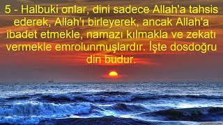 98 BEYYİNE SURESİ VE MEALİ KABE İMAMI MAHİR HOCA