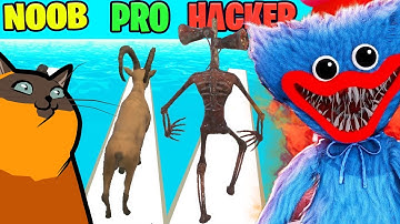 NOOB vs PRO vs HACKER vs GOD in Mutant Run (Poppy Playtime vs Siren Head)