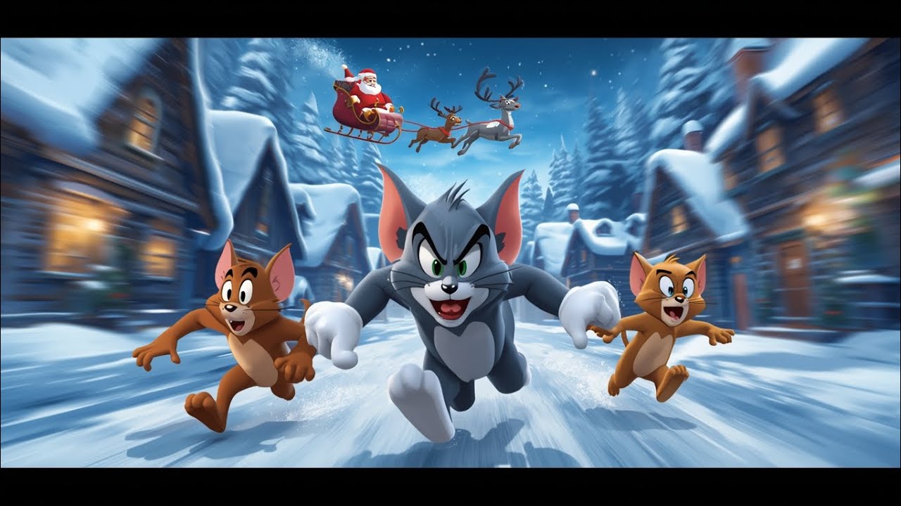 Tom & Jerry Snowy Christmas Run ❄️🎅 | Funny Kids Poem | Winter Cartoon Story