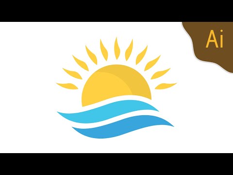 Draw sun and waves logo (Illustrator Tutorial) — abcinformatic