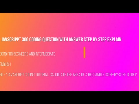 "JavaScript Coding Tutorial: Calculate the Area of a Rectangle (Step-by-Step Guide)" #javascript