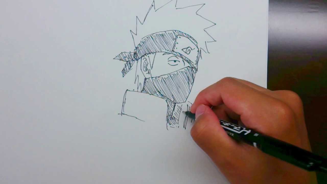 Naruto カカシ 4分で描いてみた Speed Drawing Kakasi Youtube