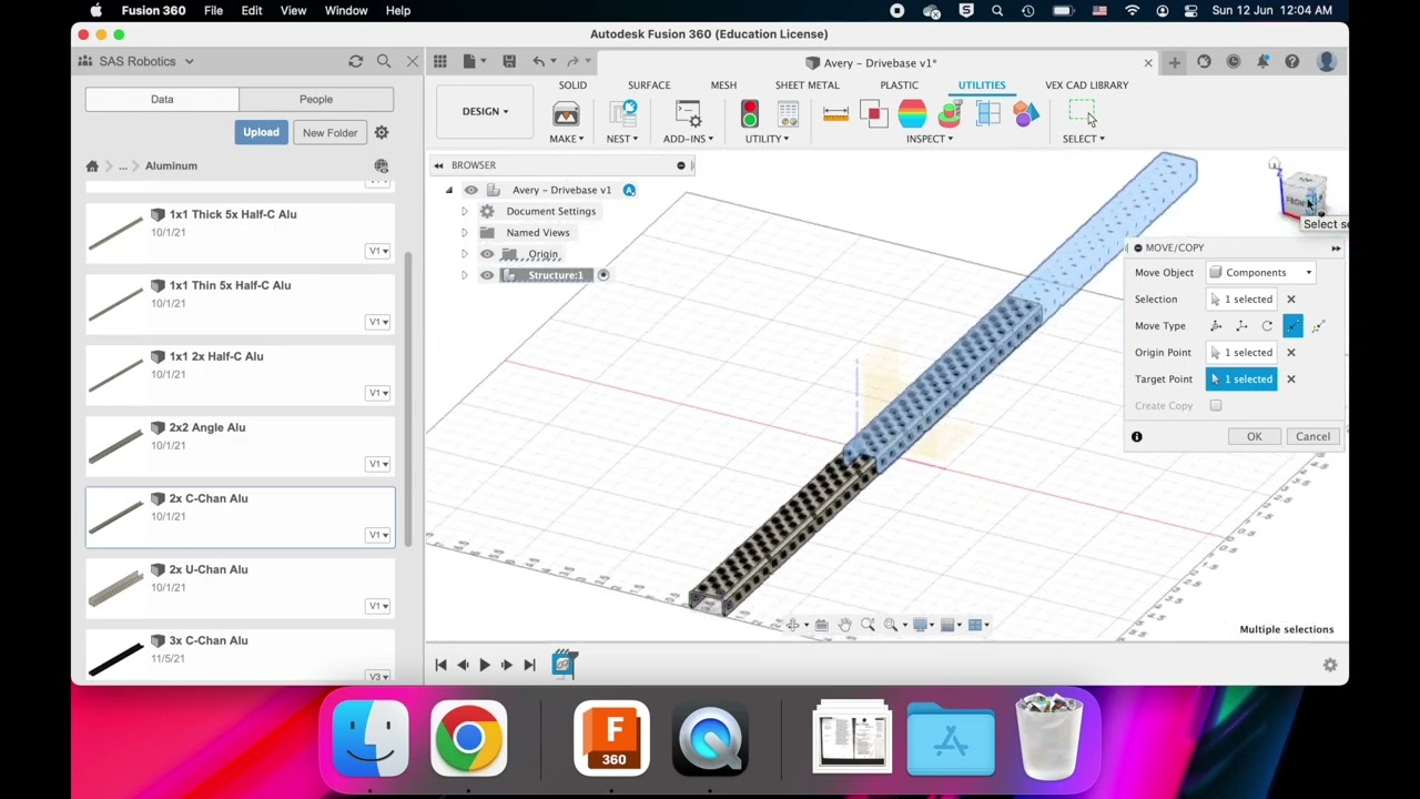 VEX CAD Introductory Course: CADing the Drive Base Frame