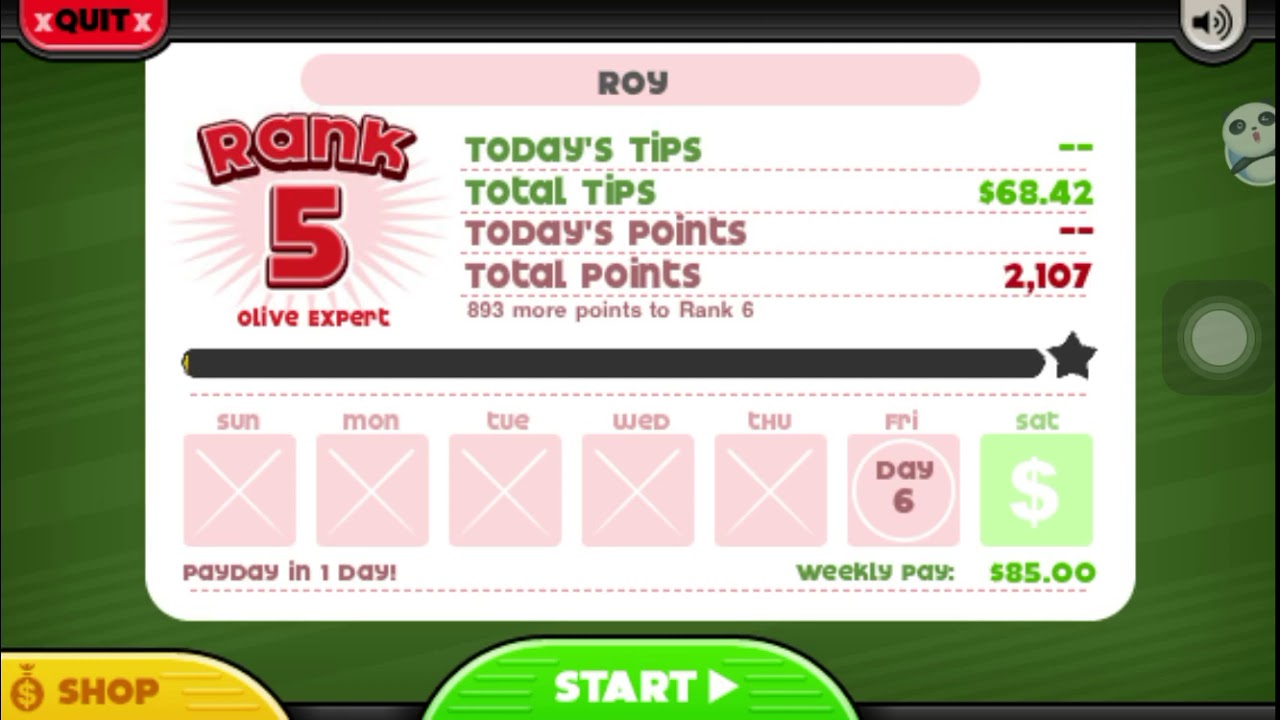 Papa’s Pizzeria To Go Rank 5