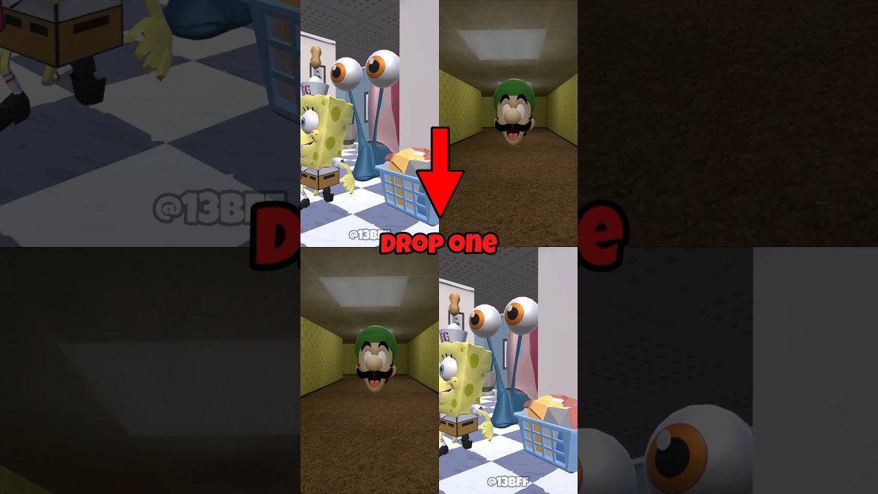 Scary Super Mario x SpongeBob (funny memes) (Save one Drop one) 