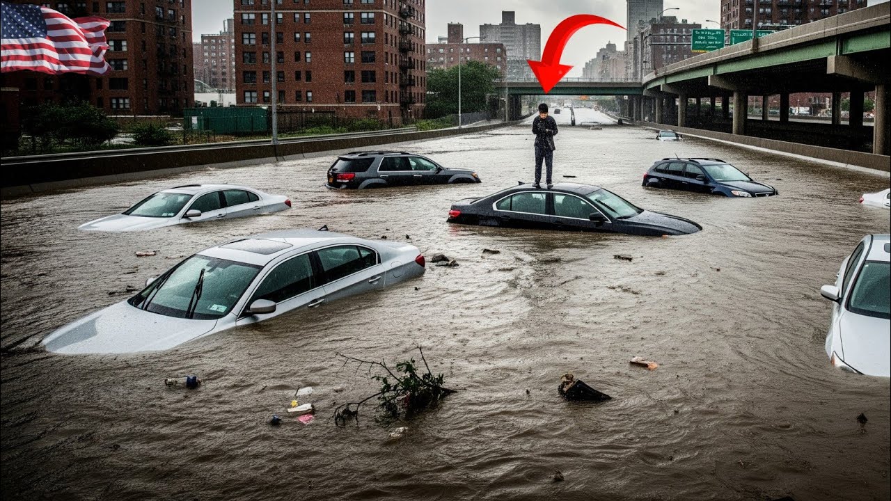 Chaos in USA: Flooding in New York City, Cars Underwater and People ...