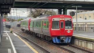 Adelaide Metro 3018 (Hybrid) 3028 (Hybrid) (3000 class railcar DEMU train set) arriving at Goodwood