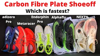 Carbon Fibre Plate Shoeoff - Alphafly vs Adizero Pro vs Endorphin Pro vs Metaracer vs NEXT%