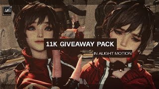 11K GIVEAWAY PACK IN ALIGHT MOTION - TRANSITION, EFFECT, FONT   QR CODE