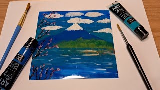 Peaceful Mountain Scenery Painting 🎨✨