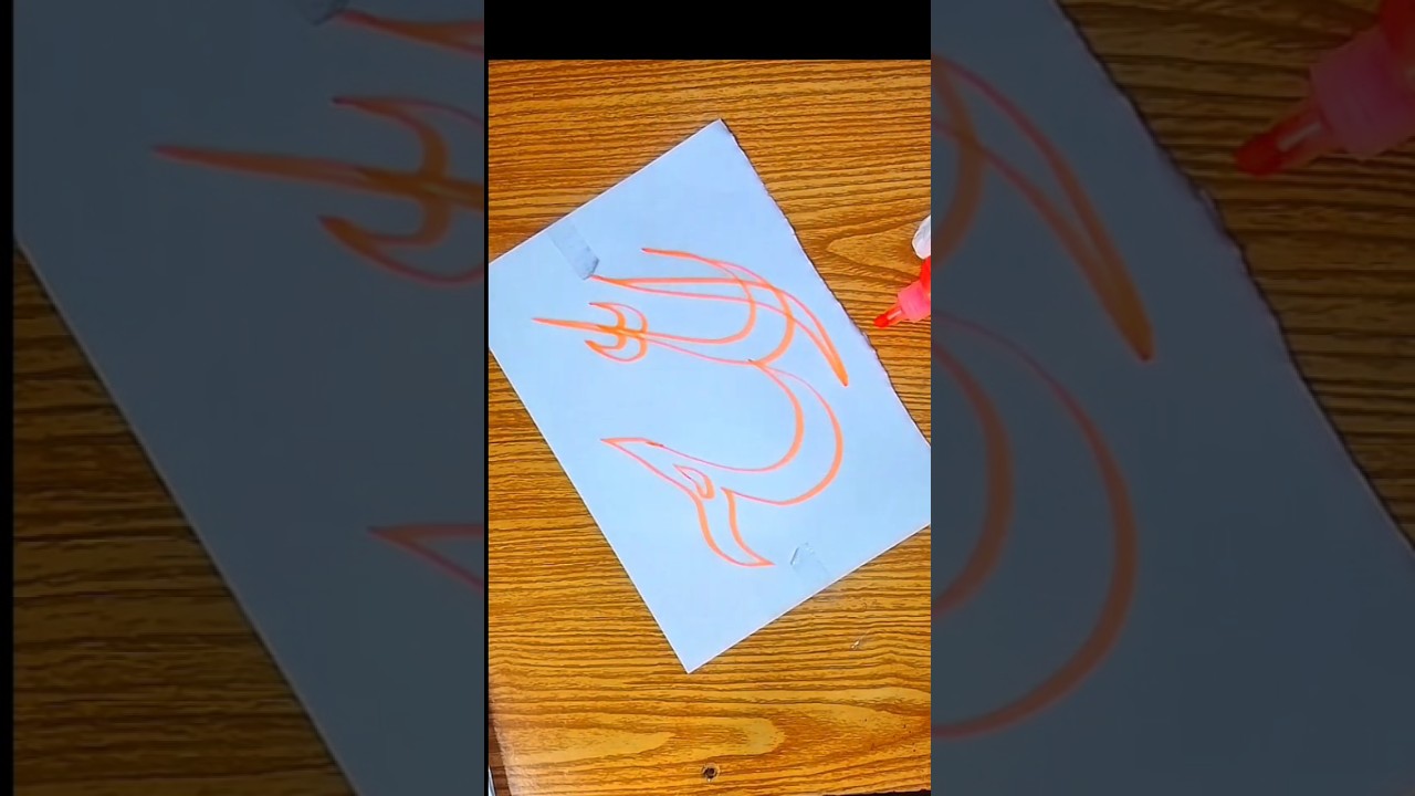 Allah Name Calligraphy 🧡 | Orange Marker Arabic Art | Beautiful Islamic Calligraphy