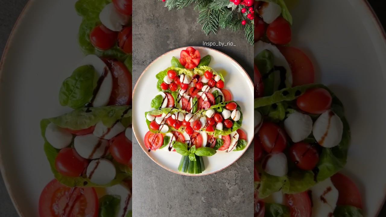 Delicious Christmas tree Caprese salad recipe for Christmas 🎄 Christmas food Ideas ✨