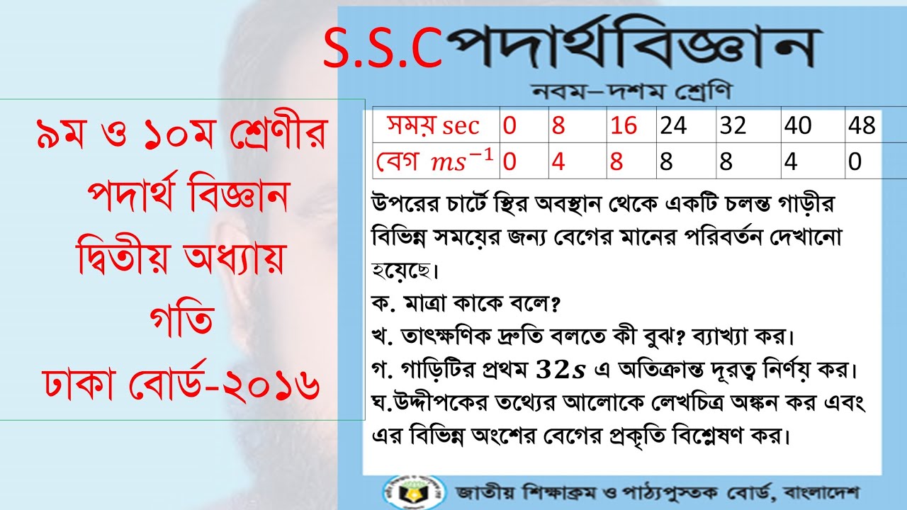 SSC Physics: Motion and Acceleration Analysis - Dhaka Board 2016
