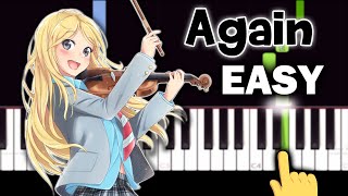 Your Lie in April OST - Again - EASY Piano tutorial