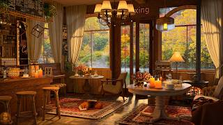 4k Cozy Spring Jazz At Coffee Shop | Smooth Jazz Music And Tranquil Lakeview For Work, Study, Focus