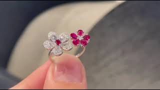 0.81 Cts Diamond Ring Red Ruby Pear Shape Gemstone Mozambic 0.66 Cts 18k Gold Jewelry Wt. 3.35 Gms