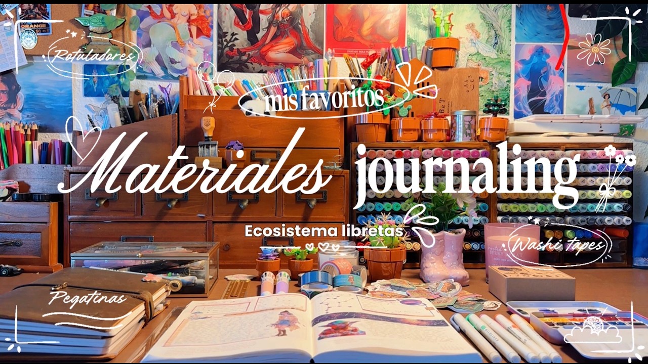 Tour por mis materiales de journaling | Rotuladores, pegatinas, washi tapes