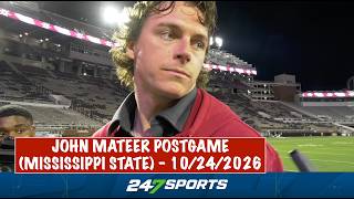 Oklahoma QB John Mateer postgame (OU 23 Mississippi State 15) - 10/24/2026